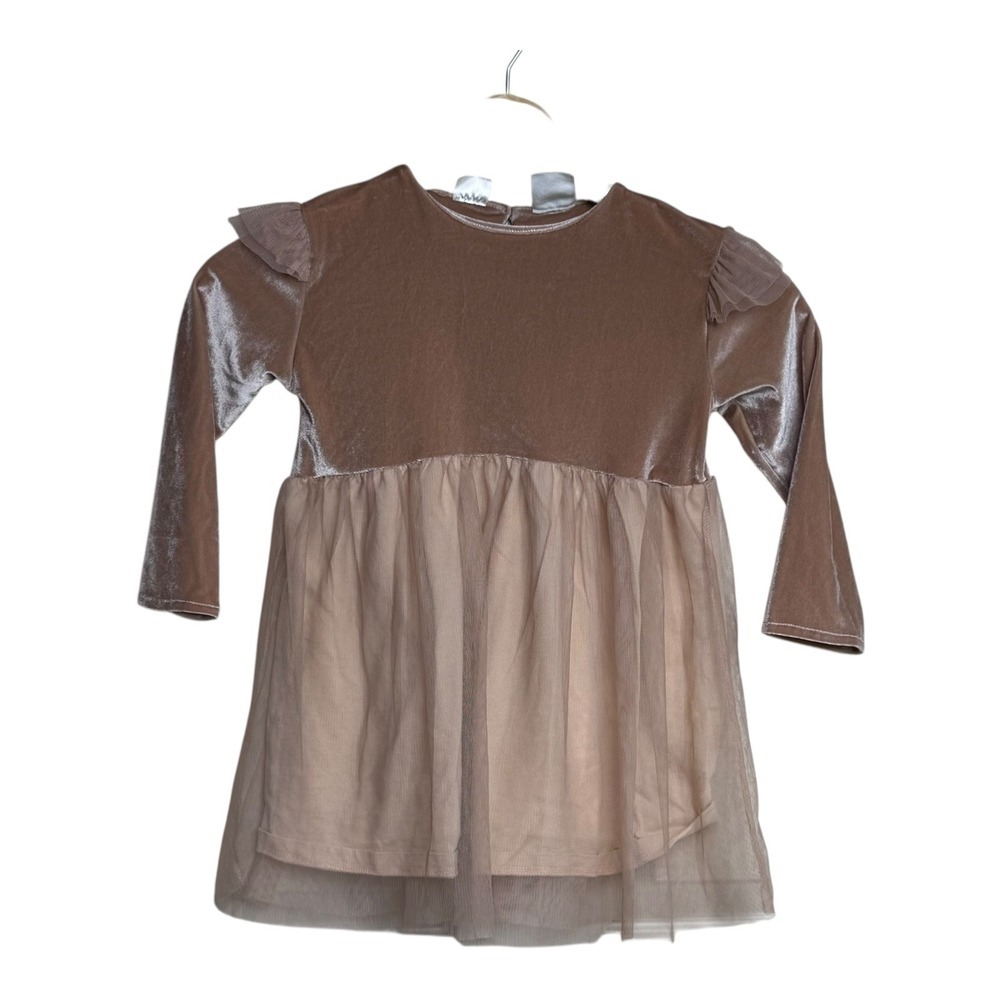 Zara Baby‎ Girl's Dress 3-4 Years Velvet Tulle Long Sleeve Party Occasion